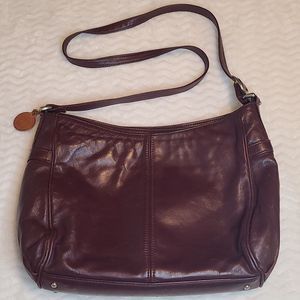 SAS Maroon Leather Crossbody Purse